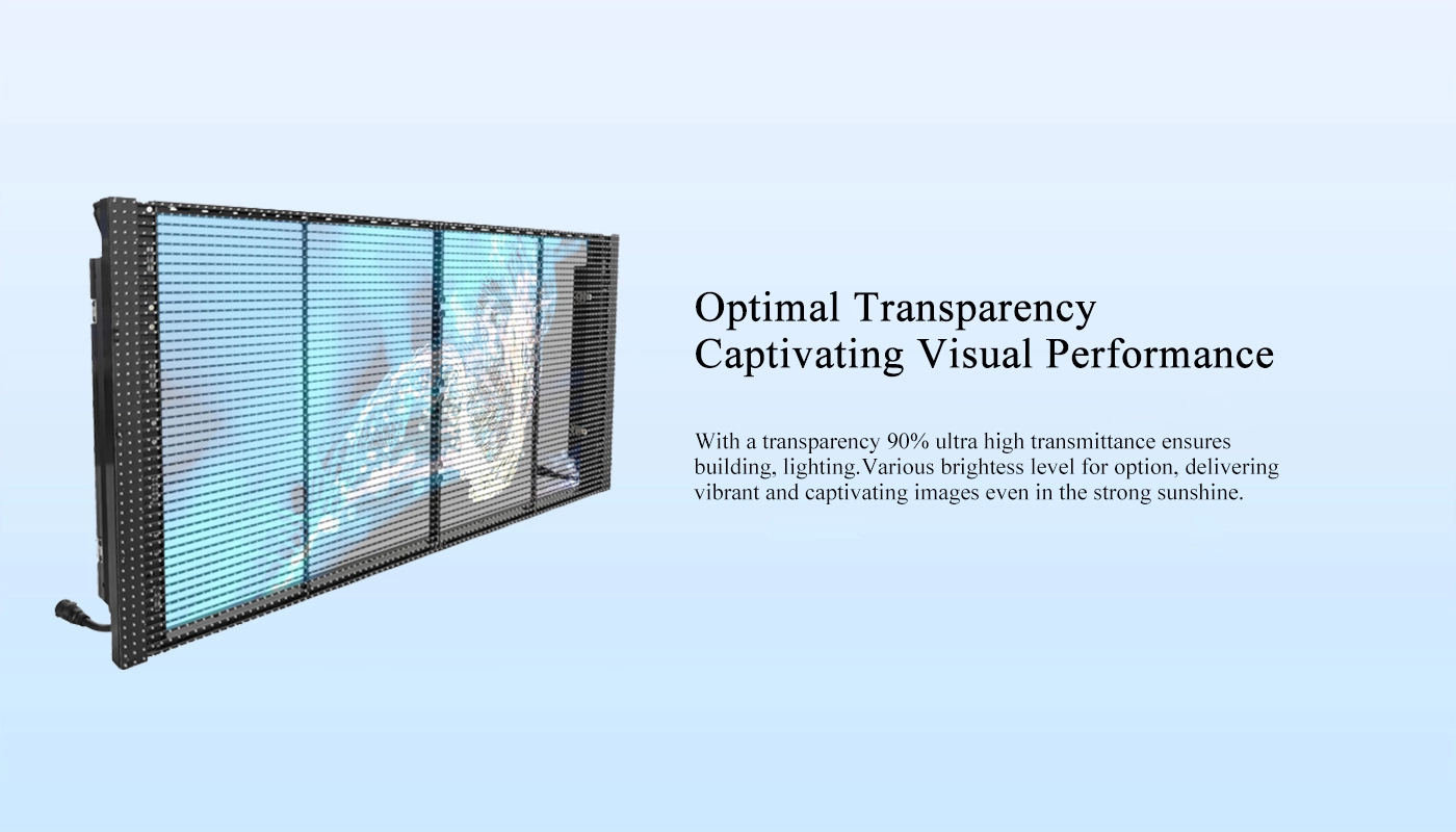 pantalla de visualización LED transparente